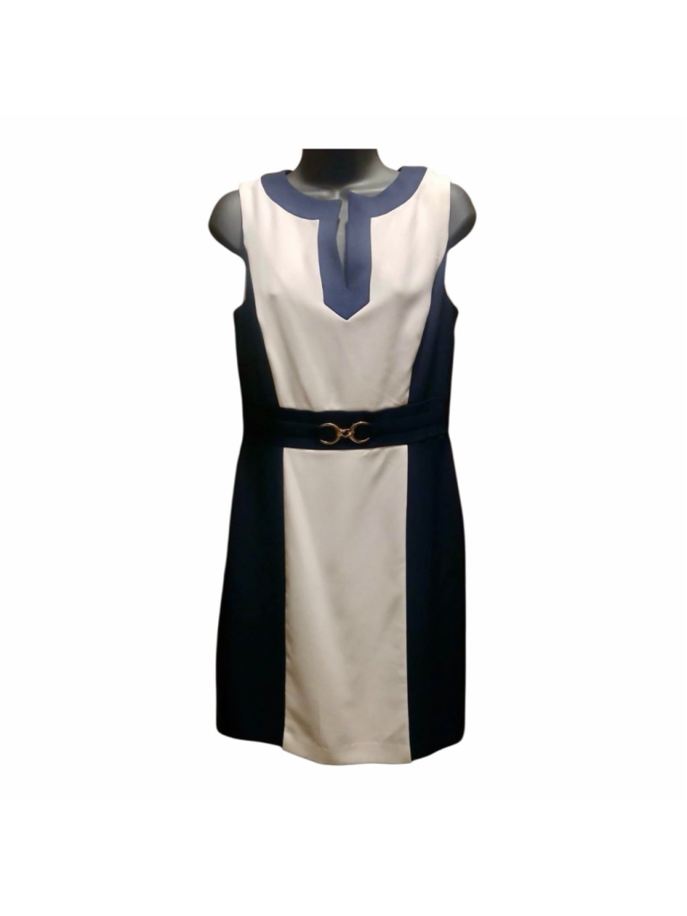 Women's Chelsea & Violet Navy White Colorblock Dress Size 4 - INV525 h
